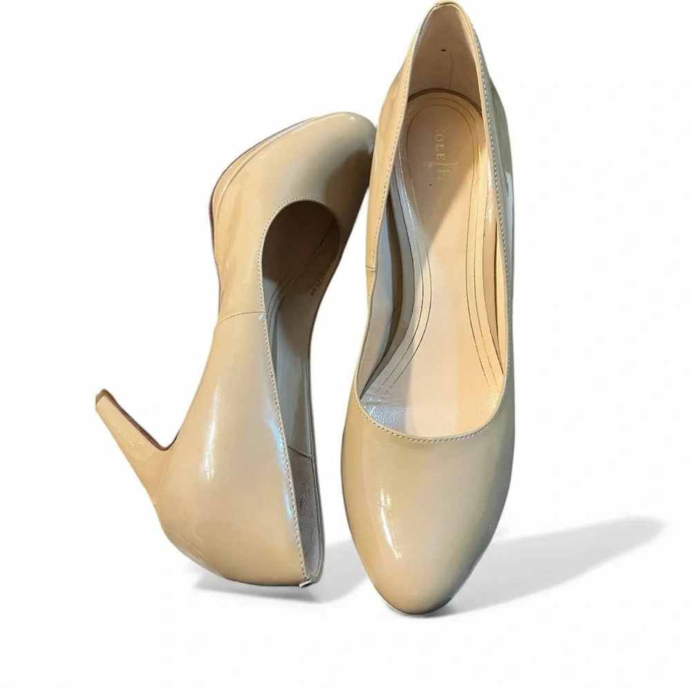 Cole Haan Nike Air Technology Elegant Patent Leather Nude Pumps Size 8B